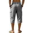 thumbnail image 5 of cfhntfmh Mens Capri Pants Casual Lightweight Elastic Waist Cargos Drawstring Beach Yoga Pants with Pockets (Gray,XX-Large), 5 of 7
