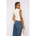 thumbnail image 3 of Gdvsclr Sleeveless Crop Tops for Women Mock Neck Ruched Tank Tops Y2k Going Out Tops Solid Slim Fitted Shirts White XXL, 3 of 4
