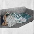 thumbnail image 6 of Japanese Wave Soft Flannel Fleece Throw Blanket, East Oriental Watercolor Style Waves Pattern, Cozy Plush for Indoor and Outdoor Use, 70" x 90", Petrol Blue Baby Blue, by Ambesonne, 6 of 6