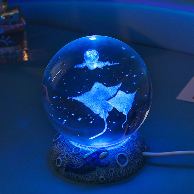 Base de resina de luz de cambio de luz de noche de bola de cristal para decoración de fiesta en casa Hugtrwg Para estrenar