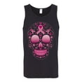 thumbnail image 2 of Wild Bobby Pink Breast Cancer Sugar Skull Breast Cancer Awareness Men Tank Top, Black, Small, 2 of 6