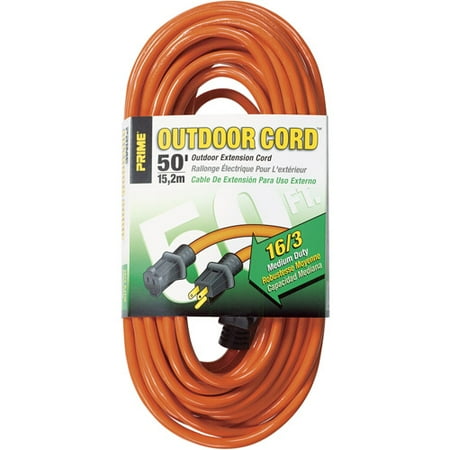 Prime EC501630 50' 16/3 SJTW Orange Extension Cord