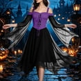 thumbnail image 3 of Halloween Witch Costume for Women, Off the Shoulder Dress, Adult Medieval Vampire Butterfly Sleeve Gothic Outfits for Halloween Cosplay Party, 3 of 8