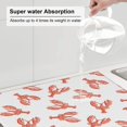 thumbnail image 3 of Dish Drying Mat, Pale Red Lobster Print Highly Absorbent Drying Matt Kitchen Counter, Dish Mat Drying Pad Dishes Drainer Mats for Kitchen Counter or Sink, 16 x 18 inch, 3 of 6