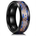 thumbnail image 1 of Anillo de acero inoxidable negro de Color plateado para hombre a la moda, anillo multifacético con ranura para hombre y mujer, anillo de compromiso, regalos de aniversario Dengxun unisex, 1 of 2