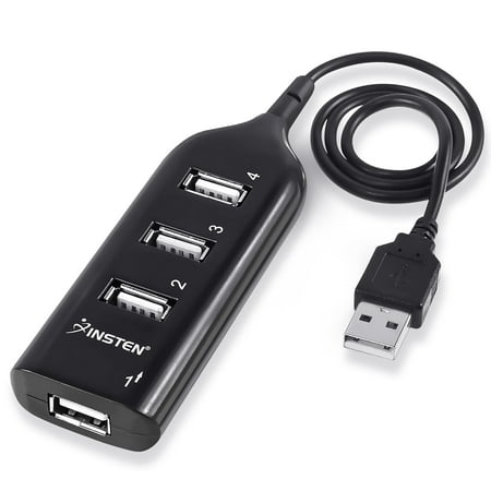 Insten 4-Port USB Hub, Black