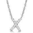 thumbnail image 1 of Petite Pave Diamond Initial Pendant Necklace 14k White Gold, 1 of 1
