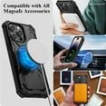thumbnail image 7 of For Apple iPhone 15 Pro Max (6.7") Hybrid Invisible Stand Compatible with Magsafe 360° Ring Kickstand Shockproof Phone Case Cover by Xpression - Navy Blue, 7 of 7