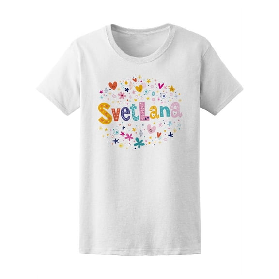 Svetlana Cute Colorful Flowers T-Shirt Women -Image by Shutterstock, Female Large