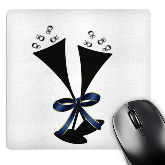3dRose, Two Black Champagne Flutes, MousePad