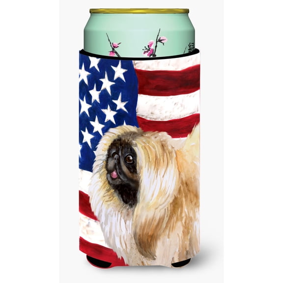 Carolines Treasures BB9681TBC Pekingese Patriotic Tall Boy Beverage Insulator Hugger Tall Boy multicolor