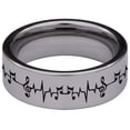thumbnail image 4 of Bass Clef Heart Lifeline Tungsten Carbide Ring, 4 of 9