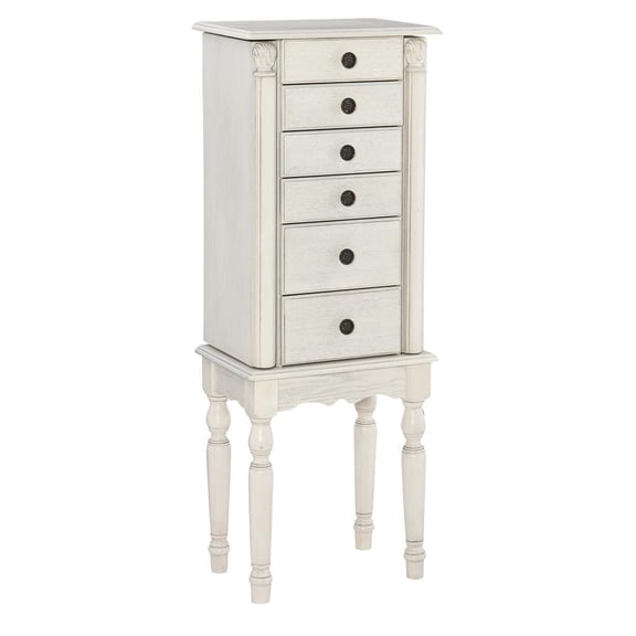 Linon Imogen Jewelry Armoire Off White