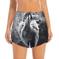 thumbnail image 2 of Hirioo Heart Illustration for Women's Double Layer Athletic Shorts High-Performance Gym Shorts with Inner Pocket, Elastic Waistband-Large, 2 of 7