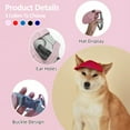 thumbnail image 5 of BT Bear Dog Hat With Ear Holes, Adjustable Outdoor Sports Dog Sun Cap, Baseball Caps for Puppy Small Medium Dogs Red S, 5 of 5