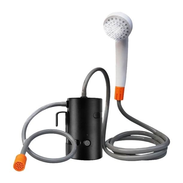 Ducha portátil para exteriores, ducha de camping, ducha eléctrica compacta para autocaravana, Negro sin control remoto