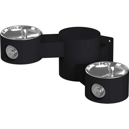 Elkay Lk4406 Wall Mounted Outdoor Bi-Level Drinking Fountain - Black