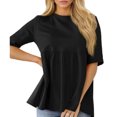 thumbnail image 2 of Women Summer T Shirt Short Sleeve Round Neck Casual Loose Top, 2 of 4