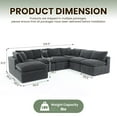 thumbnail image 7 of Oversized Cloud Couch Sectional for Living Room - 7 Seaters Modular Sectional Sofa with Ottoman Convertible L/U Shaped Boneless Design Warm Couches, 7 of 7