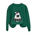 thumbnail image 6 of Women's Cute Ghost Graphic Sweatshirts Funny Halloween Pullover Tops Casual Long Sleeve Crewneck Shirts Loose Fit Fall Clothes Novelty Holiday Graphic Tees, 6 of 6
