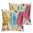 thumbnail image 2 of Nawypu Summer Pillow Covers Set of 2 Watercolor Ice Cream Blue Yellow Hot Pink Colored Print Decorative Throw Pillows Colorful Dots Pillowcase Square Cushion Cover Decor for Home Couch Bed Soft, 2 of 6