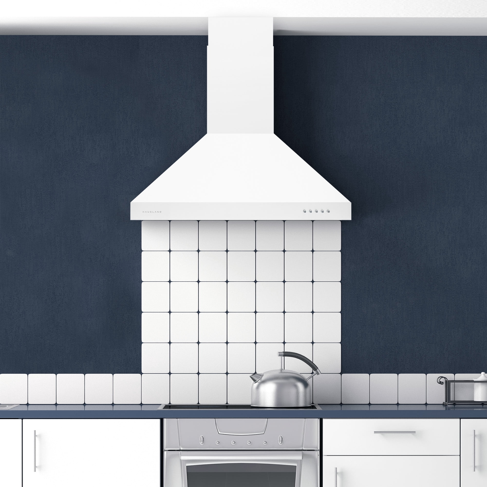 Hauslane Chef Series Base Model WM-530 30" Convertible Wall Mount Chimney Range Hood 120V in Matte White