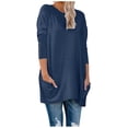 thumbnail image 2 of Simua Chemises pour Femmes avec Poche, Coupe Ample Décontractée, Chandails en Molleton Confortables Mignons, Manches Longues, Col Rond, Pulls T-Shirts, 2 of 4