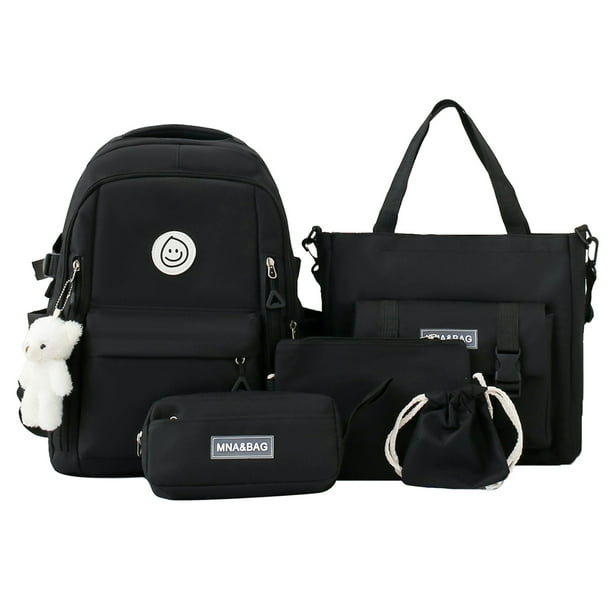 Conjunto Combinado Mochila 5 Piezas Con Mochilas Escolares Colgantes Suave para Adolescentes Y Estudiantes
