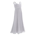 thumbnail image 2 of HULIJA Kids Big Girls Ruched Bust Chiffon Dress Wedding Party Prom Gown Gray 8, 2 of 7