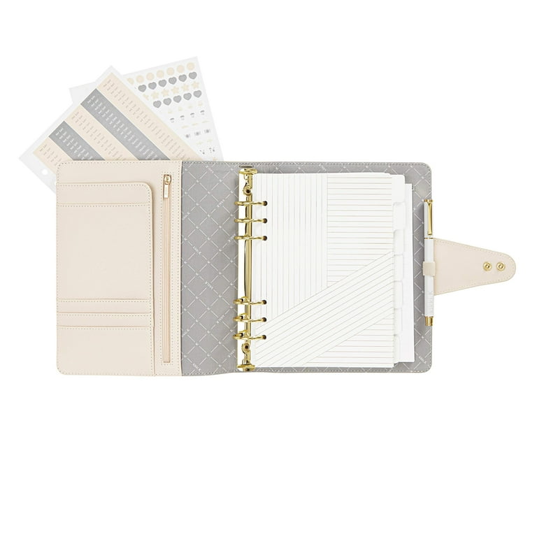 LEATHER PERSONAL PLANNER LARGE SIGNATURE RANGE ALMOND,11512801