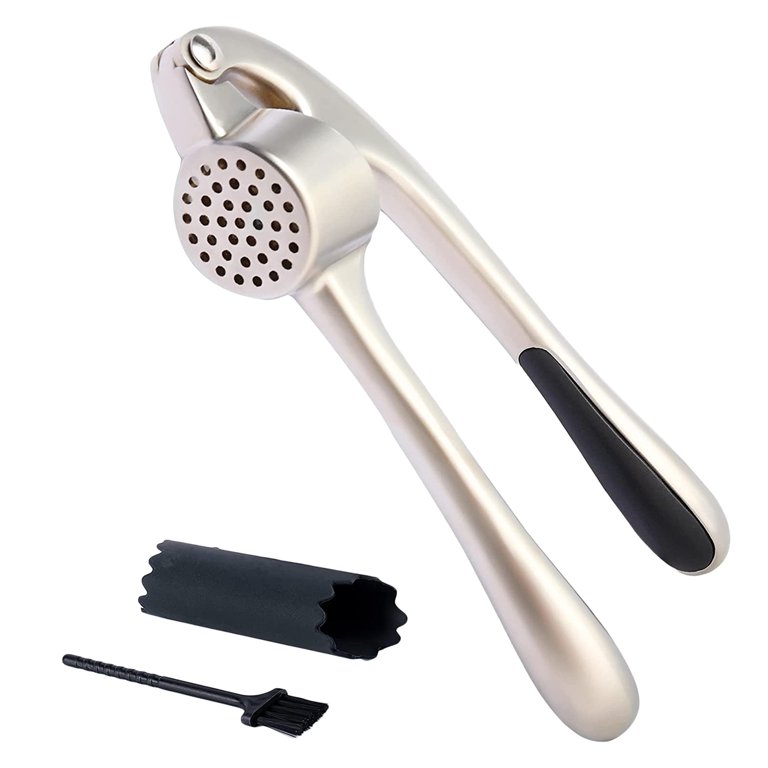 Garlic Press Multi-Function Manual Portable Garlic Crusher Grey