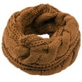 thumbnail image 4 of Women's Scarf Hat And Gloves Set Scarf Loop Padded Scarf Bib Woolen Winter Knit Warmth Circle Womens Scarf,Brown Women's Accessories Scarf ,Hat,& Gloves, 4 of 7