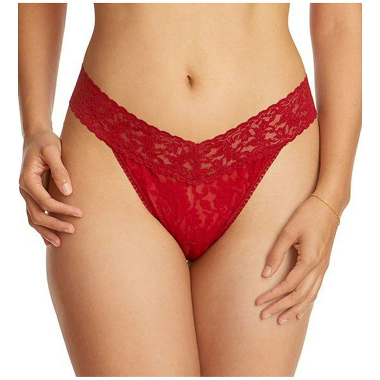 Hanky Panky Signature Lace Original Rise Thong (4811P),French Bordeaux Red  