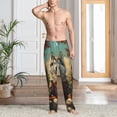 thumbnail image 5 of Vsdgher Forest Maple Leaf Husky Print Mens Pajama Pants Sleep & Lounge Pants, PJ Bottoms With elastic waistb and Pockets, 5 of 5
