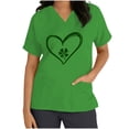 thumbnail image 4 of lcziwo 2025 Happy St. Patrick's Day Scrub Tops for Women Fashion Shamrock Graphic Tees Shirts Short Sleeve Nurse Uniform Tshirts with Pocket Green XL Todays Sales, 4 of 7
