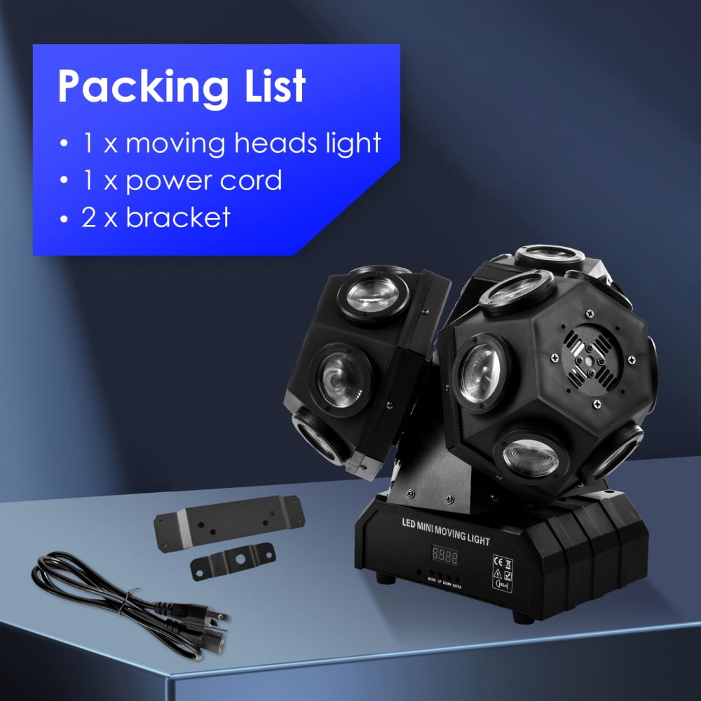 LED Moving Head Light, 200W Moving Head DJ Lights Open Stage Lighting Sound Activated Spotlight for Parties Wedding Church Live Show KTV Club