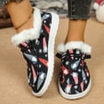 thumbnail image 5 of Chenyee Womens Loafers Fashion Christmas Print Slip On Sneakers Warm Fleece Lined Walking Shoes, 5 of 7