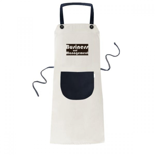 Major Business And Management Black Apron Adjustable Bib Cotton Linen BBQ Kitchen Pocket Pinafore