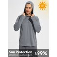 thumbnail image 3 of BALEAF Men's UV SPF Hoodie Shirt UPF 50+ Sun Protection Long Sleeve T-Shirts Rash Guard Fishing Swimming Lightweight Light Gray Heather L, 3 of 7