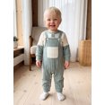 thumbnail image 6 of Loicainy Infant Baby Boy Fall Outfit 3 6 12 18 Months Contrast Colors Ribbed Long Sleeve Rompers Overalls Clothes Set, 6 of 9