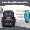 thumbnail image 4 of Ebello Home Inc Massage Recliner and Manual Singles Sofa with Remote control Flared Arms Cushion Back Massage Chairs Smoke Grey Fabric 1-Piece Modern, 4 of 5