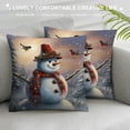 thumbnail image 3 of JEUXUS  Outdoor Waterproof Christmas Snowman Winter Throw Pillow Cover  Double Sided Birds Mistletoe Holly Fir Snow Holiday Xmas Home Decor Pillows Cushion Case for Sofa Couch, 3 of 5
