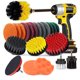 thumbnail image 1 of Juego de 22 cepillos para taladro - Kit de limpieza profesional con discos pulidores, esponjas y accesorios multiusos para autos y hogar (color amarillo), 1 of 6
