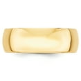 thumbnail image 2 of Bague Alliance Demi-Ronde Légère en Or Jaune 14k 7 mm Taille 11 Classique, 2 of 7