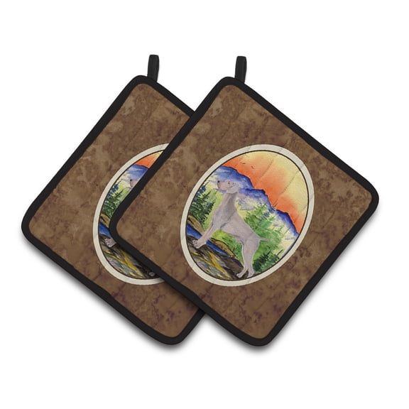 Carolines Treasures SS8267PTHD Weimaraner Pair of Pot Holders, 7.5HX7.5W, multicolor
