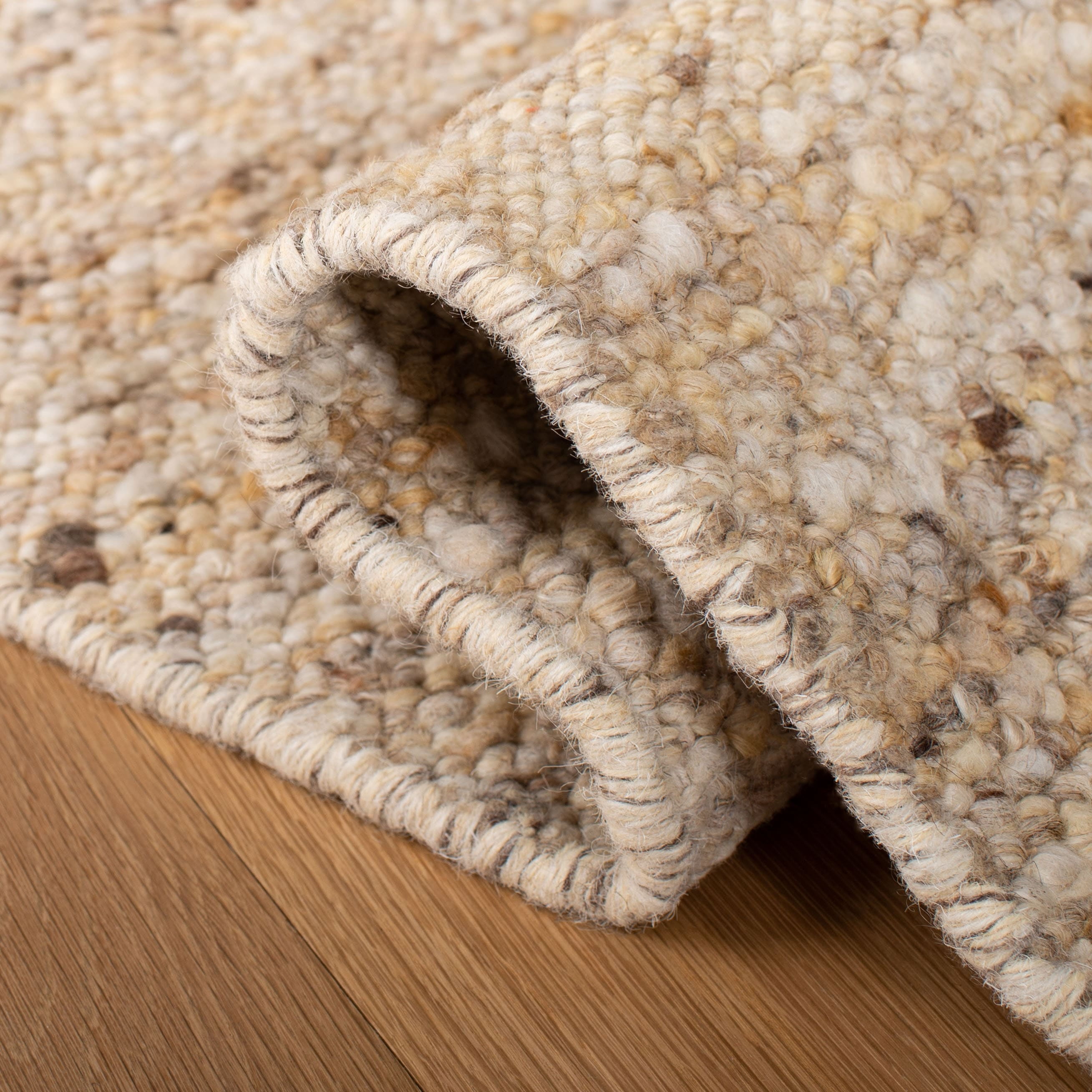 SAFAVIEH Natura Earnestine Solid Abstract Wool Area Rug, Beige, 5' x 8'