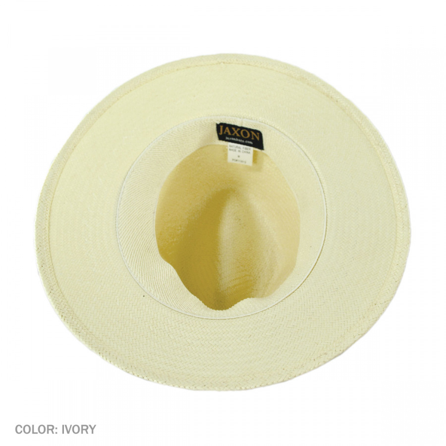 Toyo Straw Safari Fedora Hat - Khaki Band - XXL - Ivory/Khaki