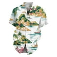 thumbnail image 4 of Men Hawaiian Shirt Short Sleeves Printed Button Down Shirts Summer Beach Mens Shirts Clearance 07-White 5XL, 4 of 5