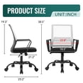 thumbnail image 3 of CL.HPAHKL Ergonomic Mesh Office Chair, Modern Executive Computer Desk Chair, Comfy Mid Back Swivel Task Chair with Fixed Armrests, Adjustable Height & Tilt for Home Office, White, 3 of 8