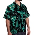 thumbnail image 2 of Alien Men's Casual Poplin Printed Button Down Short Sleeve Summer Beach Shirts - Unisex, 2 of 6